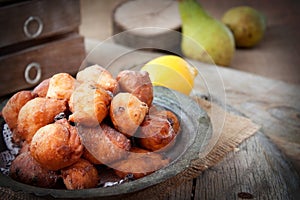 Deep fried fritters donuts photo