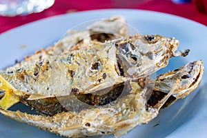 Deep fried Mackerel on dish