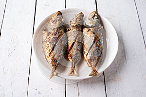 Deep fried mackerel with fish sauce, Traditional Thai food