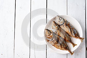 Deep fried mackerel with fish sauce, Traditional Thai food