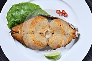 Deep fried Mackerel fish steak