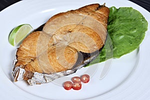 Deep fried Mackerel fish steak