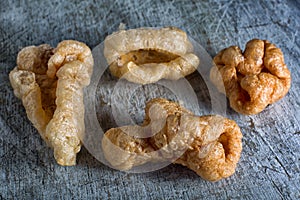 Deep fried pig skin treats