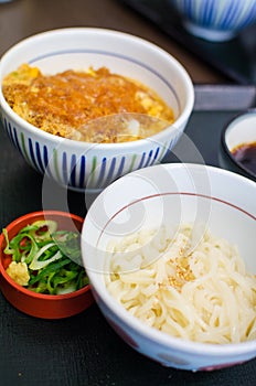 Deep fried pork rice with noodle, Japanese food