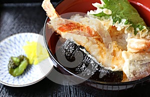 Deep fried shrimp called Tempura