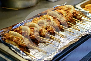 Deep Fried Shrimp Tempura on Skewer