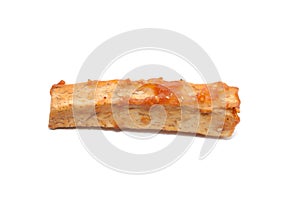 Deep fried sliced taro on white