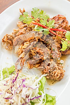 Deep fried soft shell crab