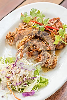 Deep fried soft shell crab