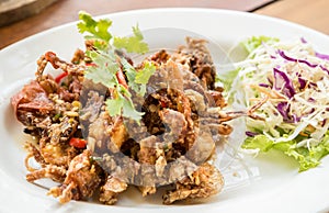 Deep fried soft shell crab