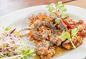 Deep fried soft shell crab
