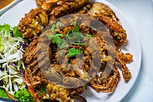 Deep fried soft shell crab with garlic and pepper