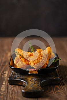 Deep fried spicy chicken wings