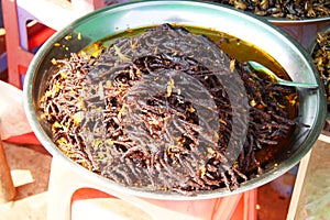 Deep fried tarantula spiders