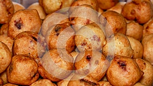 Deep fried traditional Indian dish called poornalu made with jaggery