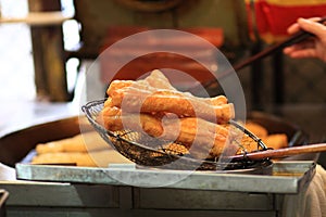 Deep fried twin dough batter photo