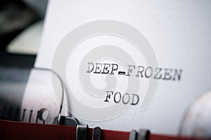 Deep-frozen food phrase photo