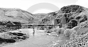 Deep Gorge Deschutes River Railroad Bridge Wild Scenic Corridor