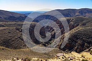 Deep gorge in Swartberg Mountain on Swartberg Pass