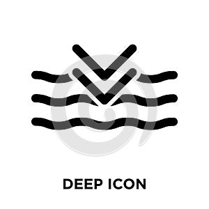 Deep icon vector isolated on white background, logo concept of D