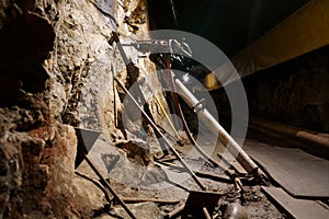 Deep inside of a working mine