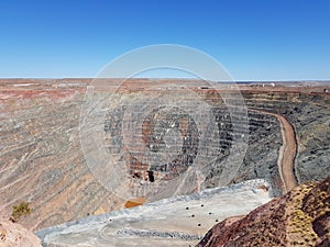 Open cut gold lithium iron ore mine Leonora Western Australia photo