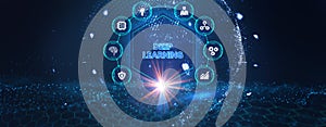 Deep learning artificial intelligence neural network. Technology, Internet and network concept.3d illustration
