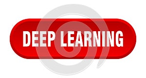 deep learning button. rounded sign on white background