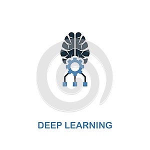 Deep Learning icon in two colors design. Premium style from artificial intelligence icon collection. UI and UX. Pixel