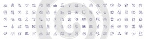 Deep learning line icons signs set. Design collection of Deep learning, Neural networks, Machine learning