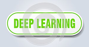 deep learning sign. rounded isolated button. white sticker