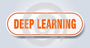 deep learning sign. rounded isolated button. white sticker