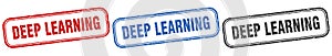deep learning square isolated sign set. deep learning stamp.
