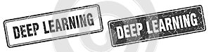 Deep learning stamp set. deep learning square grunge sign