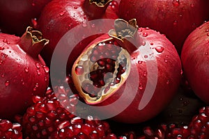 Deep Pomegranate red background. Generate Ai