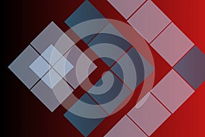 Deep red abstract background with squares and stripes