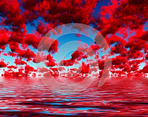 Deep Red Clouds and reflections