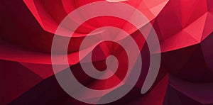 Deep scarlet,faceted forms intersect, dynamic composition, abstract art, geometric photo