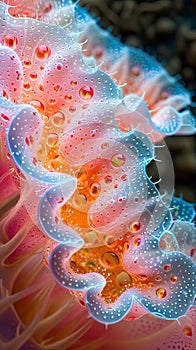 Deep sea coral reefs. Surreal Organic Coral Form with various colors and tubular shapes