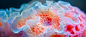 Deep sea coral reefs. Surreal Organic Coral Form with various colors and tubular shapes