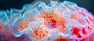 Deep sea coral reefs. Surreal Organic Coral Form with various colors and tubular shapes photo