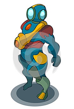 Deep Sea Diver in a Diving Suit.