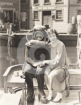 Deep sea diver love photo