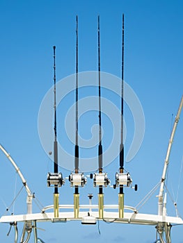 Deep Sea Fishing Equipment on Top of a Boat