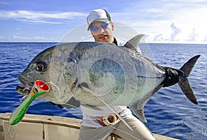 Deep sea fishing. Trevally jack