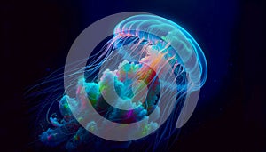 Deep sea jellyfish colorful