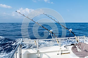 Deep sea sport fishing with rods an reels