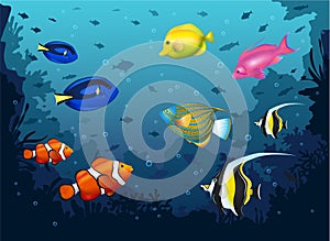 Deep Sea with Tropical Fishes