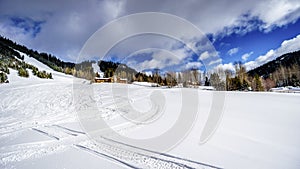 Deep Snow Pack at the Mountain Village of Sun Peaks