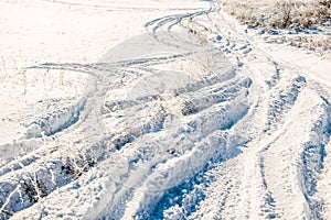 Deep snow road